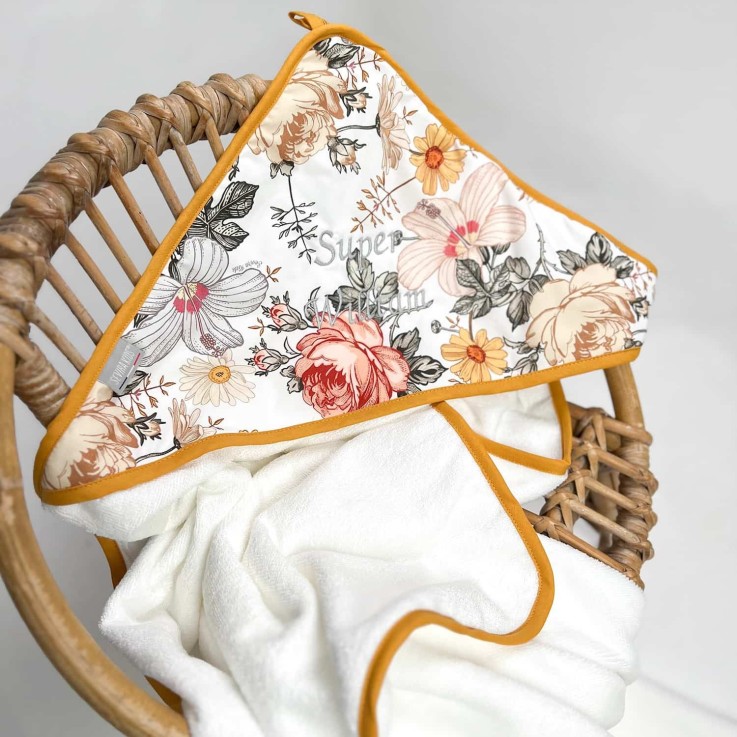 Ma première cape de bain en coton et bambou, Néo Vintage
