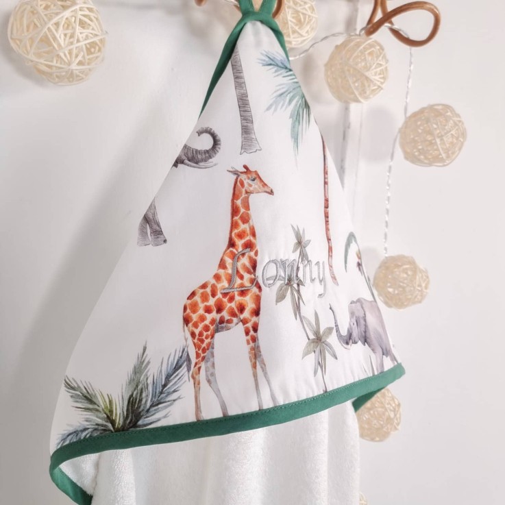 Grande cape de bain en coton et bambou, Safari