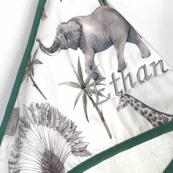 Grande cape de bain en coton et bambou, Safari