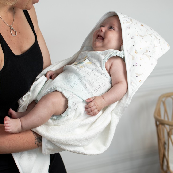 Ma première cape de bain en coton et bambou, Sidonia