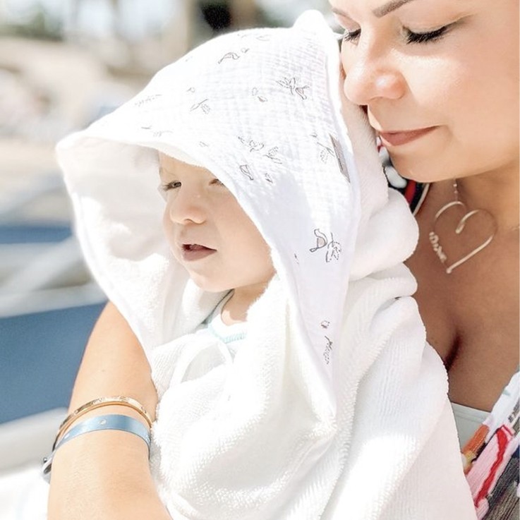 Ma première cape de bain en gaze de coton et bambou, Melody