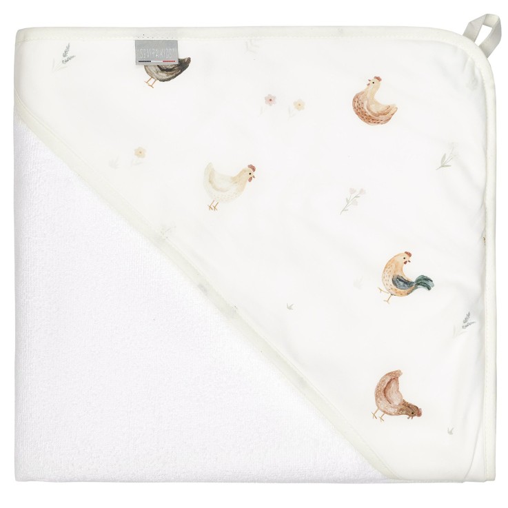 Ma première cape de bain en coton et bambou, GALLINA