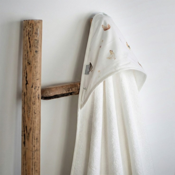 Ma première cape de bain en coton et bambou, GALLINA