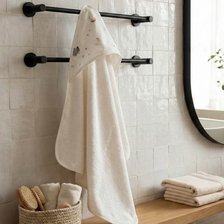 Ma première cape de bain en coton et bambou, GALLINA