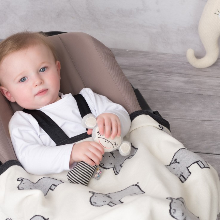 Hochet bébé en coton tricoté, Singe