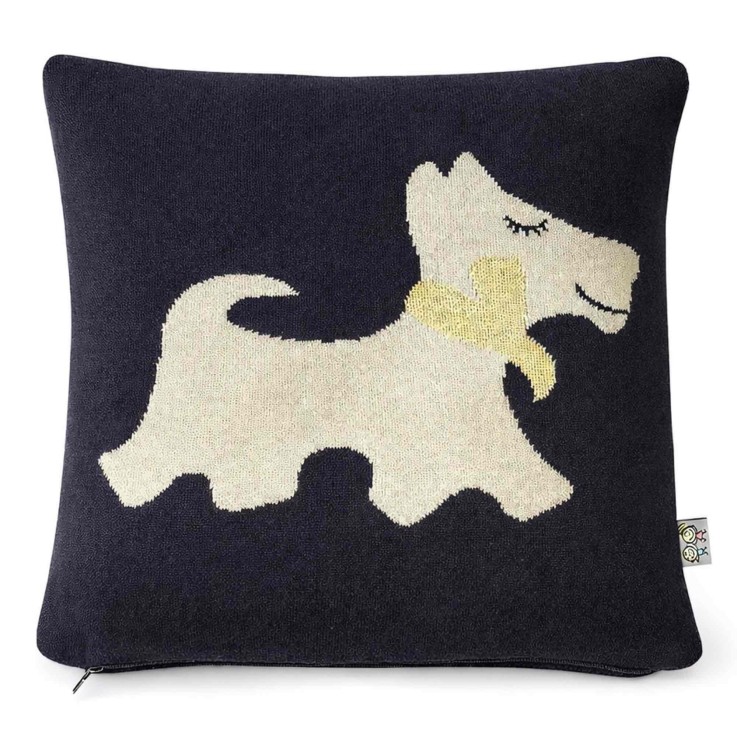 Taie de coussin en coton bio, chien Scotty
