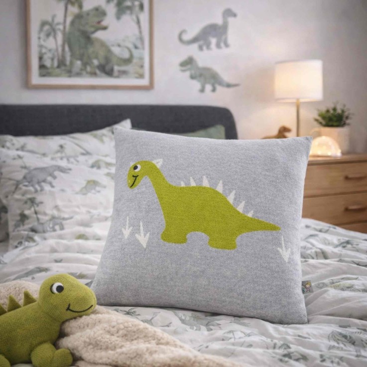 Taie de coussin en coton bio tricoté, DINO