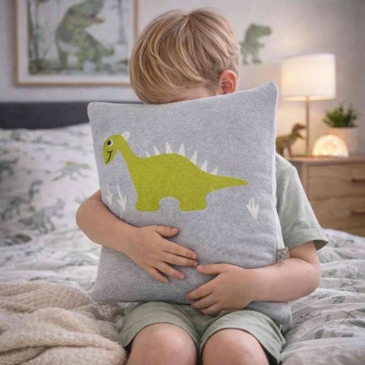 Taie de coussin en coton bio tricoté, DINO