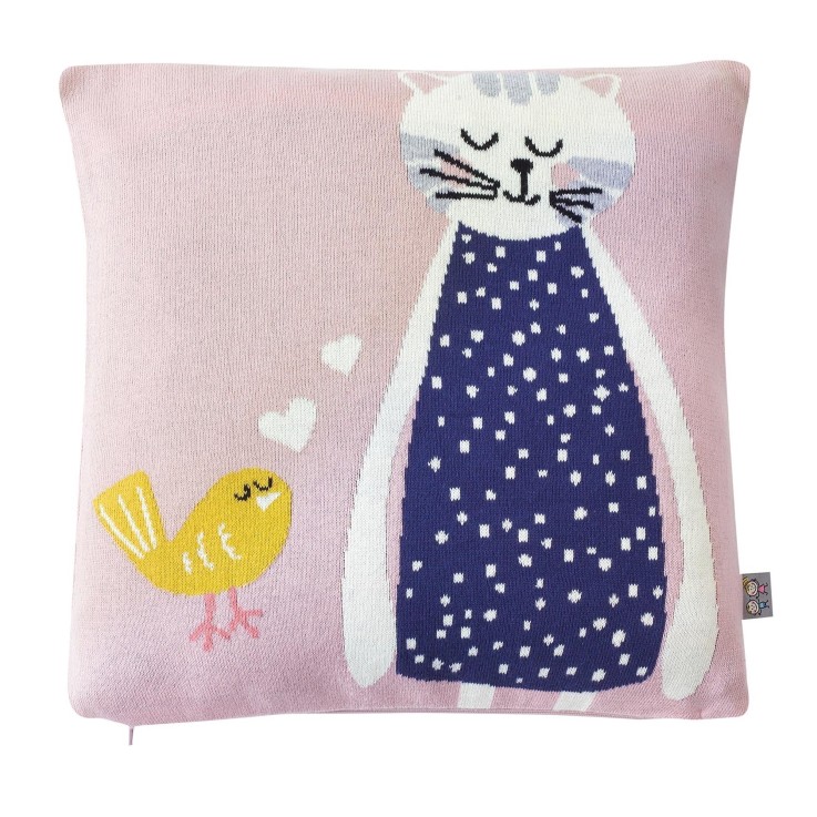 Taie de coussin en coton tricoté, Chat
