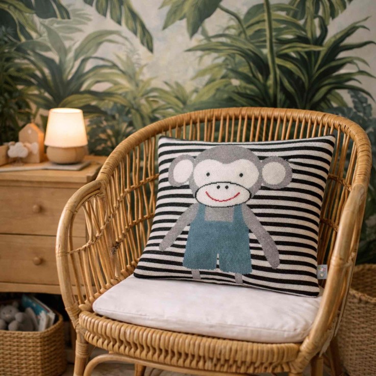 Taie de coussin en coton biologique, SINGE