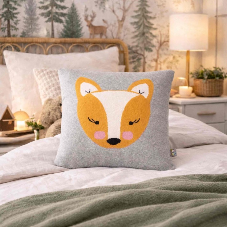 Taie de coussin en coton tricoté, RENARD