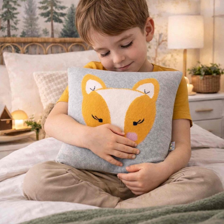 Taie de coussin en coton tricoté, RENARD