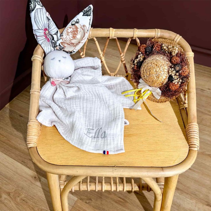 Doudou plat Lapin  Néo Vintage