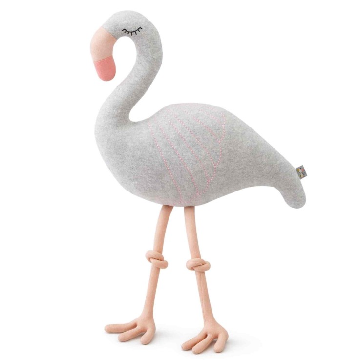 Grande peluche flamant rose en coton