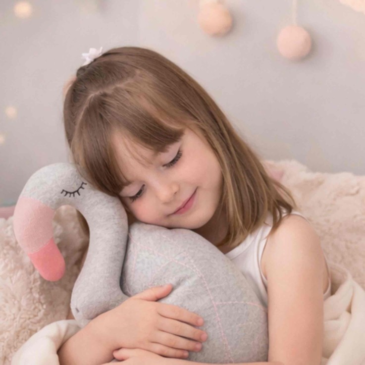 Grande peluche flamant rose en coton