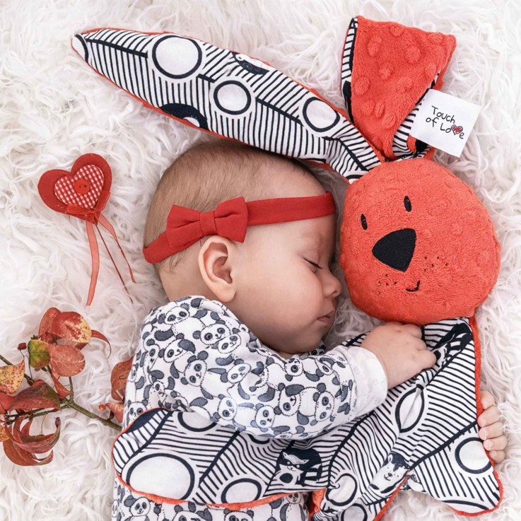 Doudou lapin XXL bébé grand format ultra doux