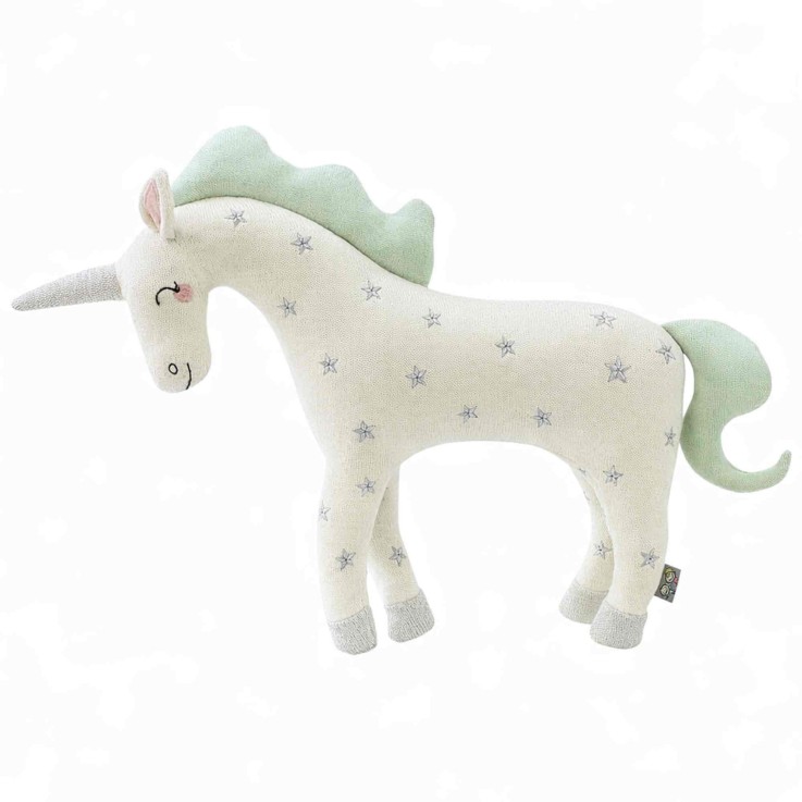 Peluche licorne en coton tricoté