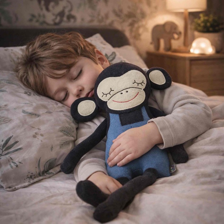 Grande peluche singe en coton tricoté