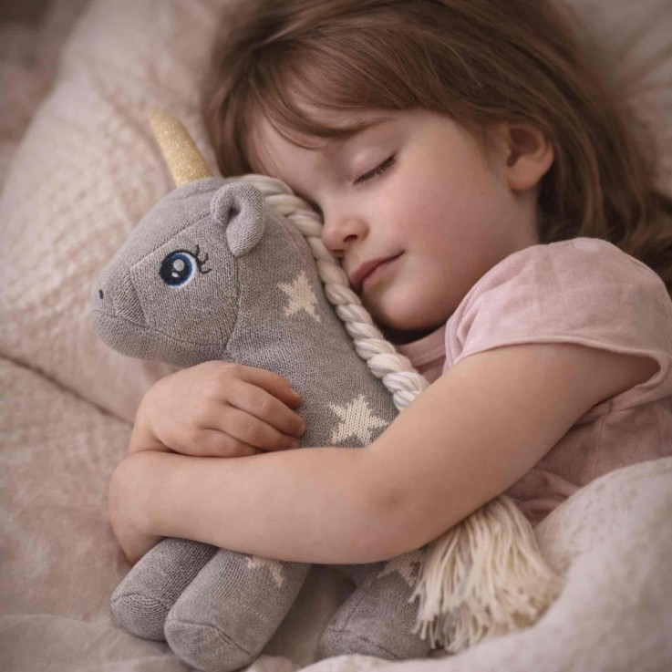 Peluche licorne avec étoiles – Doudou féerique