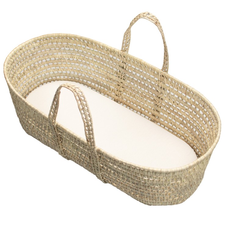 Couffin bébé avec Matelas, Habillage et Drap Housse, Pois Dorés