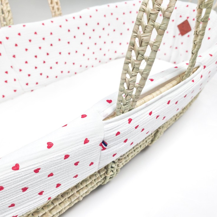 Couffin bébé avec Matelas, Habillage et Drap Housse, Lovio