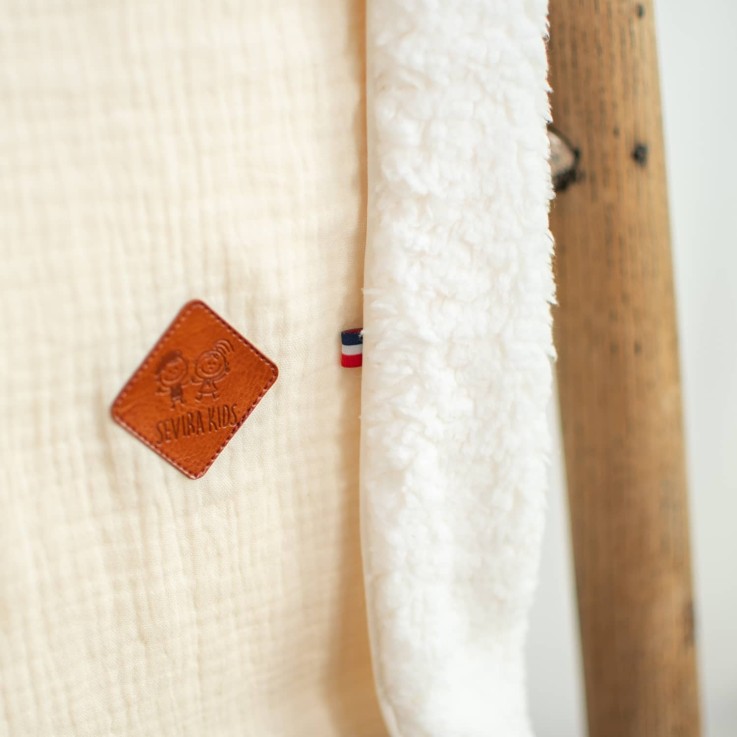 Couverture en gaze de coton et sherpa, Jeanne