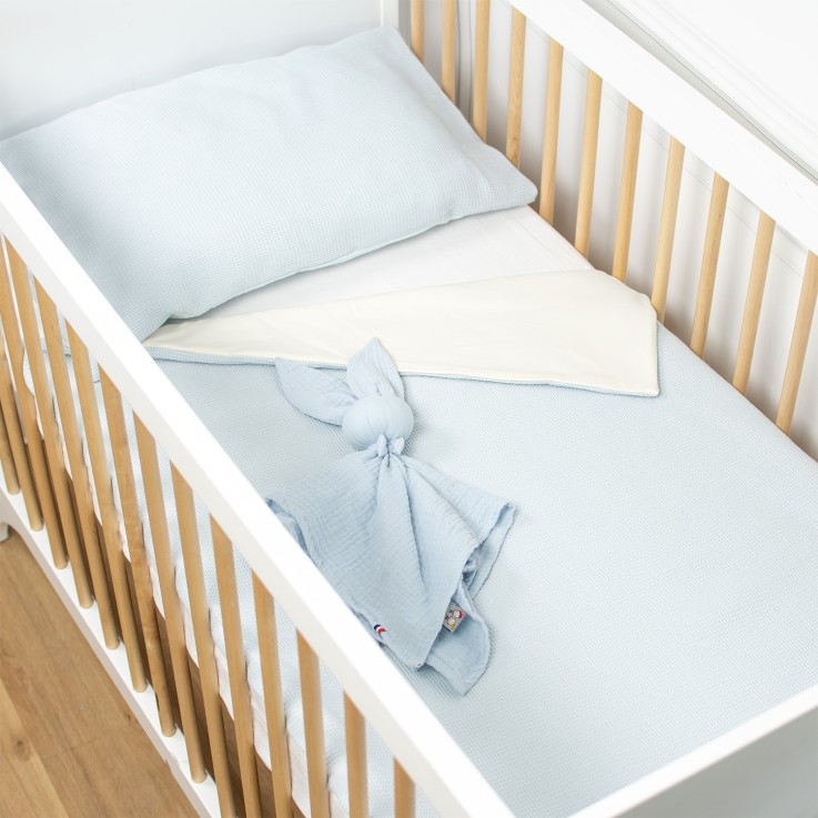 Couverture été en coton nid d'abeille