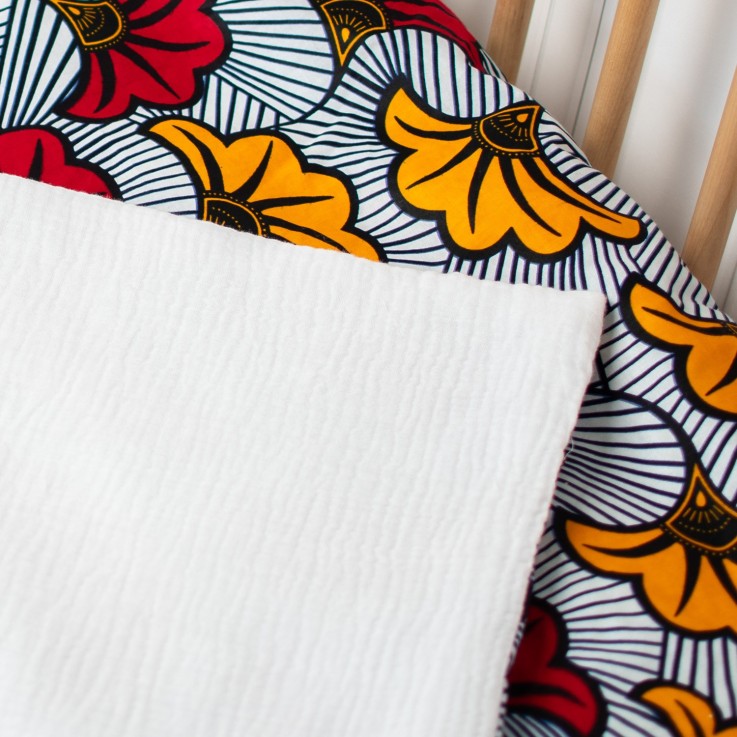 Couverture réversible Wax Fleurs de mariage