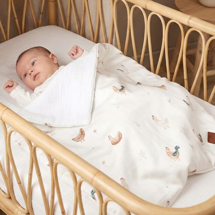 Couverture réversible en satin de coton, GALLINA