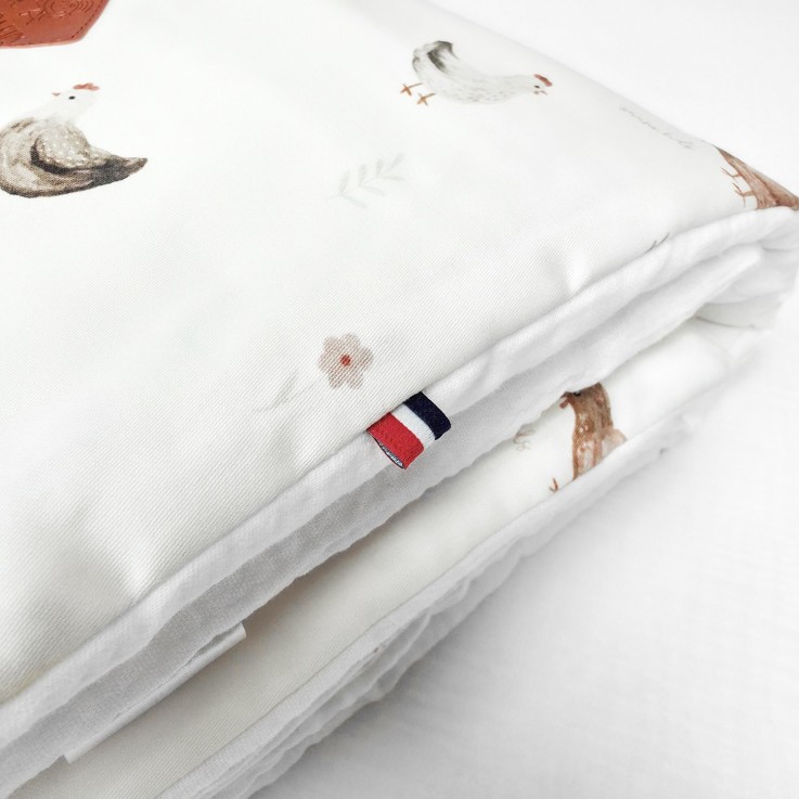 Couverture réversible en satin de coton, GALLINA