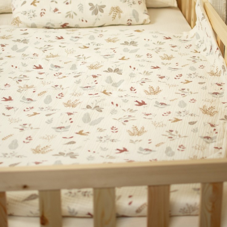 Housse de couette réversible en gaze de coton, Aube