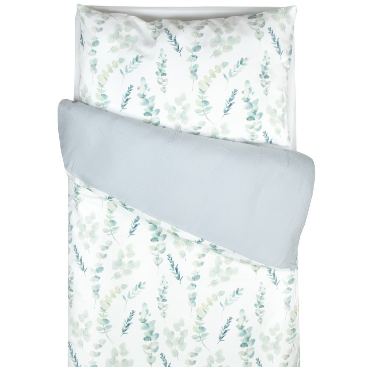 Parure de lit bébé en coton, Eucalyptus