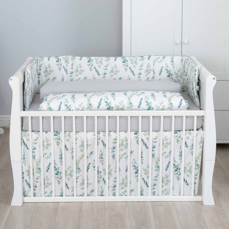 Parure de lit bébé en coton, Eucalyptus
