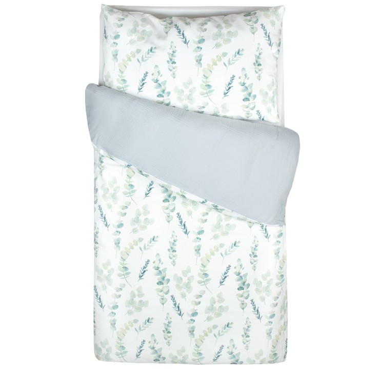 Parure de lit bébé en coton, Eucalyptus