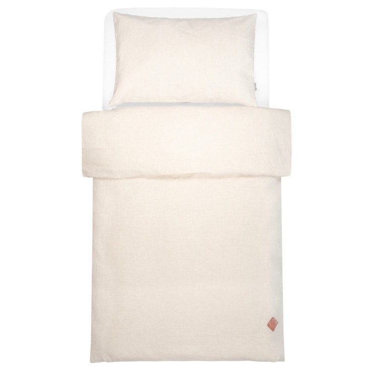 Parure de lit bébé réversible, housse de couette et taie d'oreiller en Lin lavé