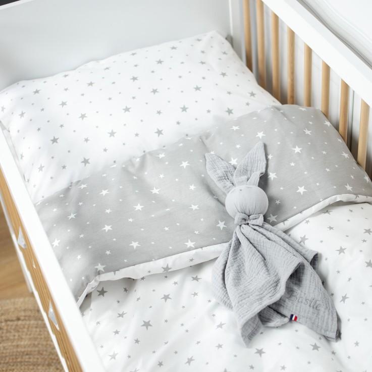 Parure de lit bébé réversible en coton, STELLA