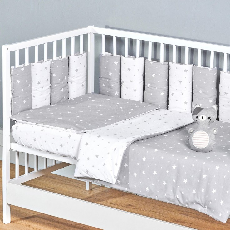 Parure de lit bébé réversible en coton, STELLA