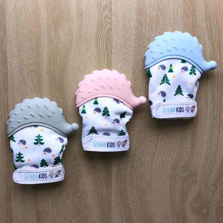 Moufle de dentition en silicone alimentaire, Hérisson