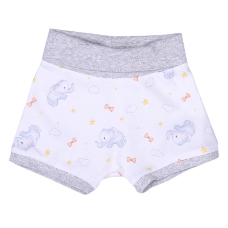 Ensemble bébé body et shorty en coton bio, Éléphant