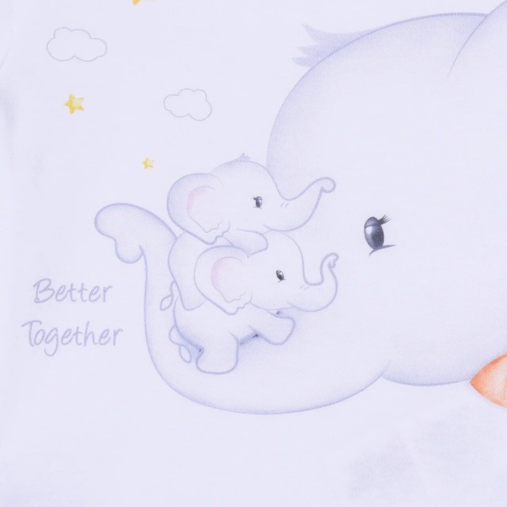 Ensemble bébé body et shorty en coton bio, Éléphant