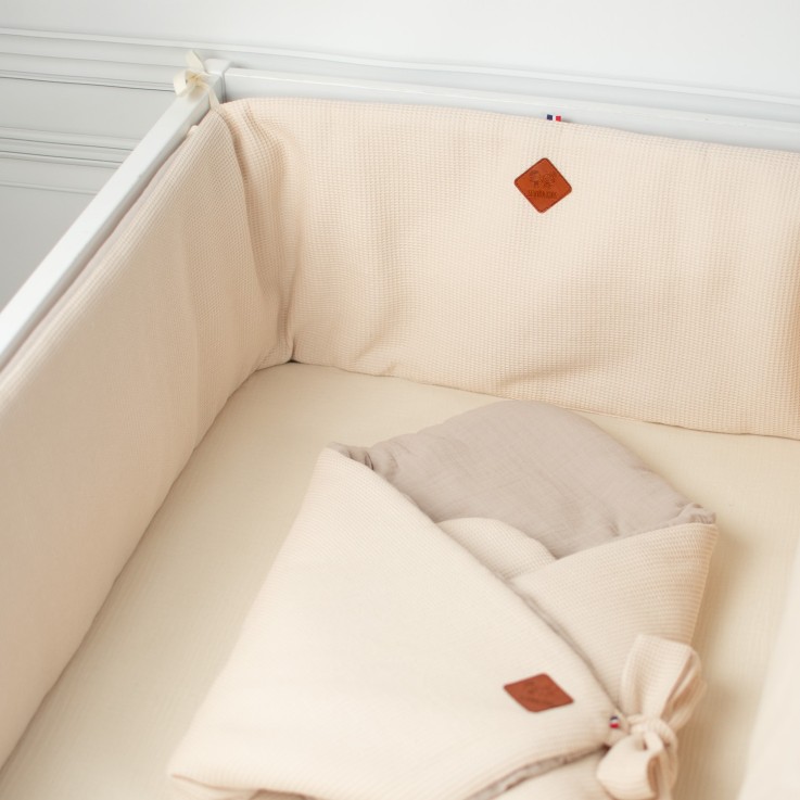 Tour de lit universel en gaze de coton, Nid d'abeille