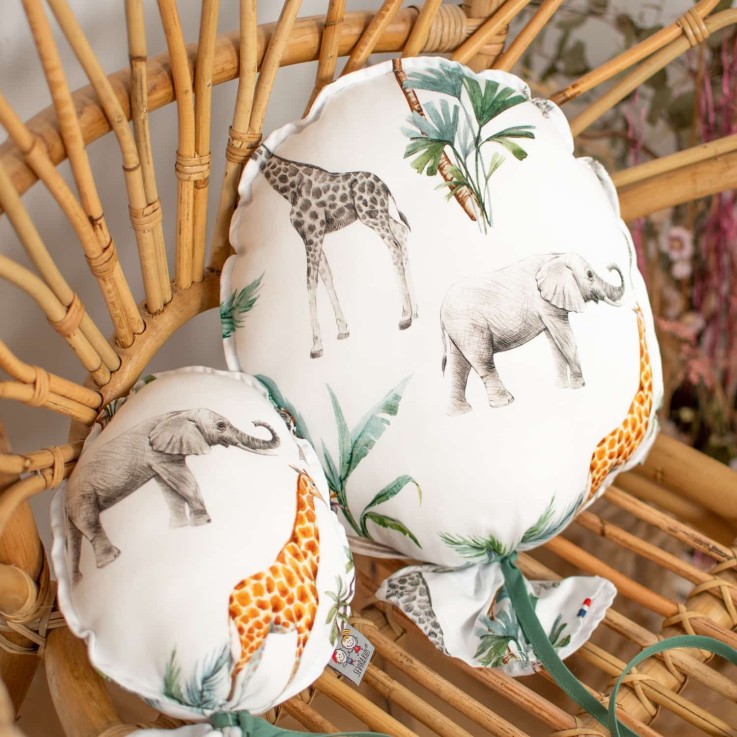 Ballon mural décoratif en satin de coton, Safari