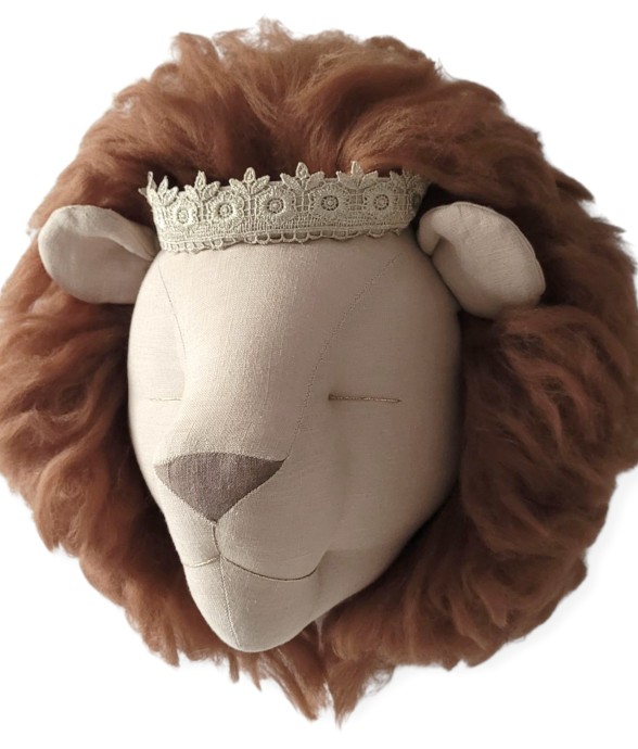 Trophée mural Lion en lin –...