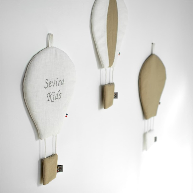 Montgolfière murale décorative en lin