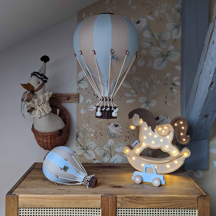 Montgolfière décorative, Beige et bleu