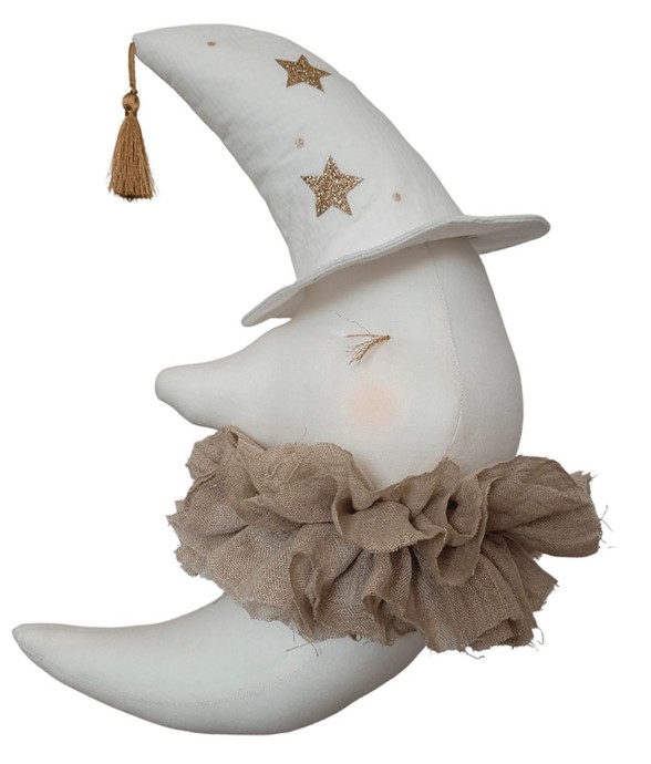 Trophée mural lune en lin –...