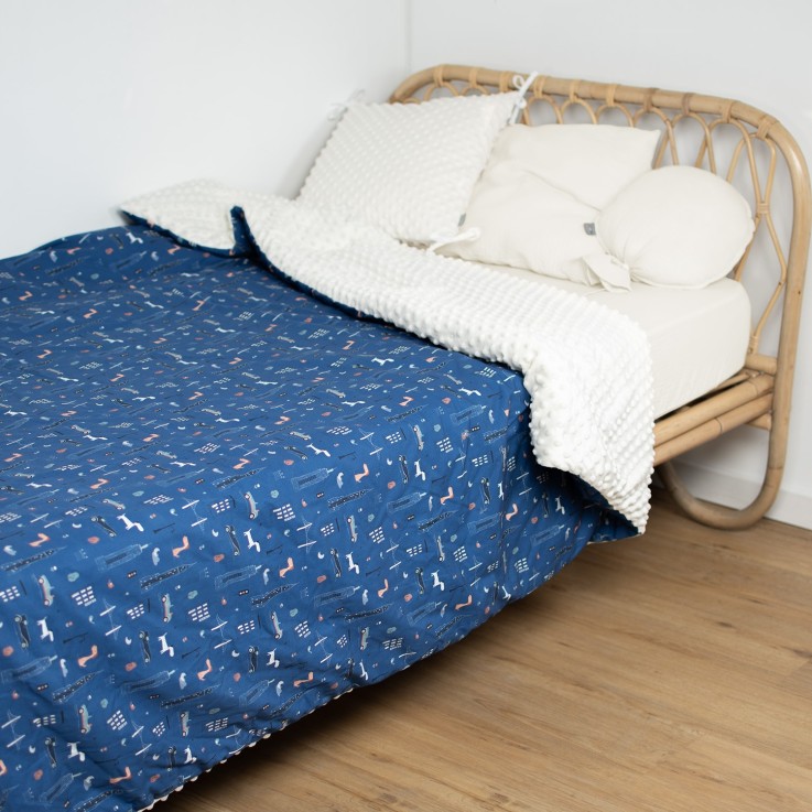 Grand plaid, couverture réversible en minky, New York