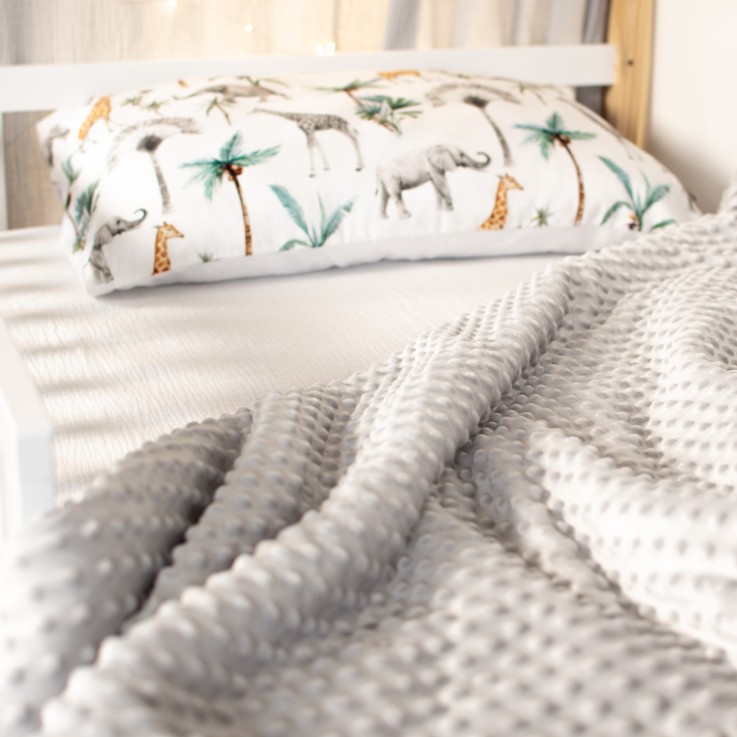 Grand plaid, couverture réversible en minky, Safari