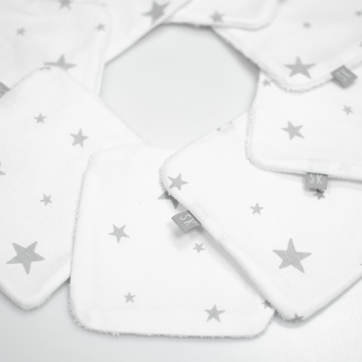 Lingettes bébé lavables en 100% coton 8 pièces, STELLA