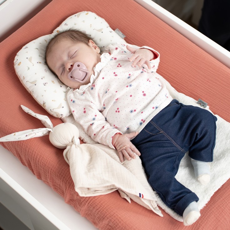 Housse de matelas à langer + éponge bambou, Jeanne